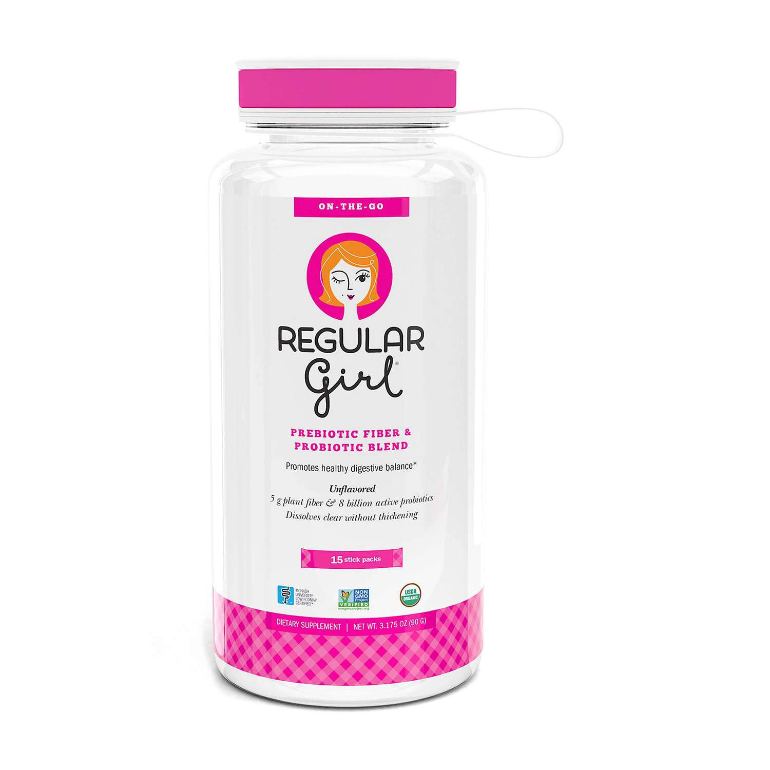 Prebiotic Fiber and Probiotic Supplement - Unflavored - 3.175 oz. (15 Servings)